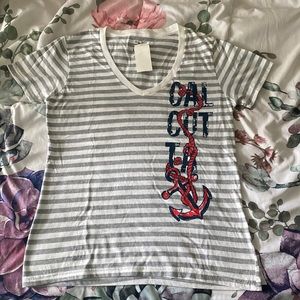Short Sleeve Women’s V-neck Calcutta Striped Tee